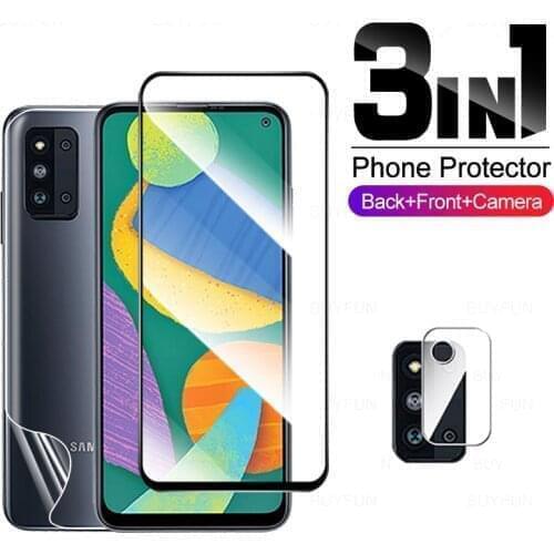 3in1 Full Cover Protective Glass For Samsung Galaxy F52 A52 A51 A50 A50s A Screen Protector + camera lens mug On the f 52 a 52