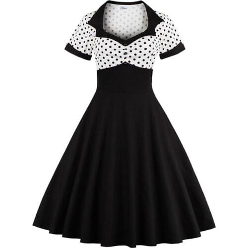 Women Polka Dot Summer Dress 2021 Retro 1950s 60s Dress Female Tunic Vintage Pin up Rockabilly Sexy Party Dresses Vestidos Mujer