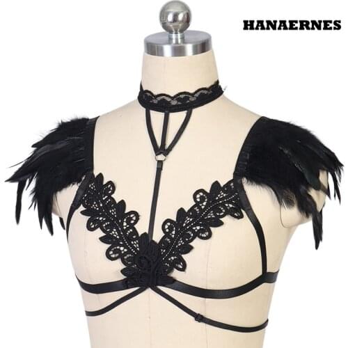 Women Goth Punk Harness Sexy Lingerie Harness Gothic Top Cage Bra Fetish Rave Wear Bondage Dress Harajuku Body Harness