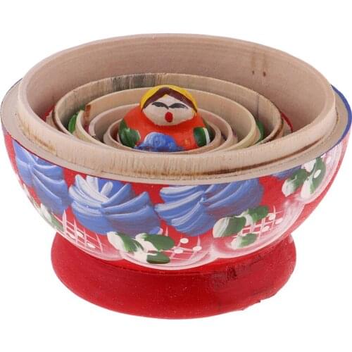 10 Pieces Chromatic Wooden Russian Nesting Dolls Babushka Matryoshka Dolls