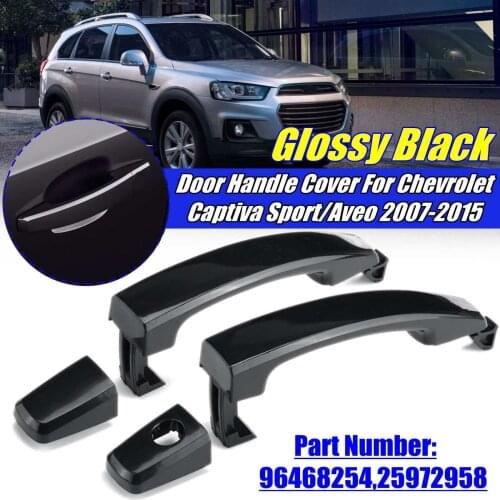 2/4PCS Front Rear Door Outer Handle Covers For Chevrolet Captiva Sport/Aveo/Saturn Vue 2007-2015 Glossy Black/Chrome #25972958