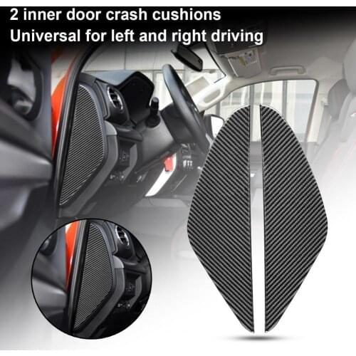2Pcs Panel Sticker UV-proof Easy Installation Carbon Fiber Interior Door Anti-collision Cushion Trim for Toyota Tundra 2014-2018