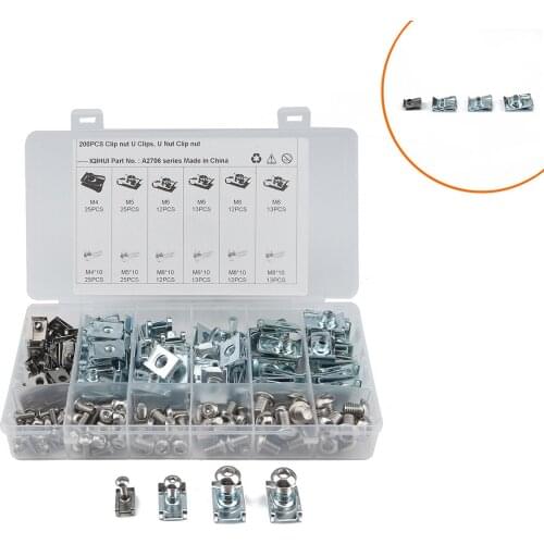 200 pcs Clip Nut M4 M5 M6 M8 Stretch Nuts Cabinet Cage Plywood Leaf Spring Clip Cassette nut for stainless steel