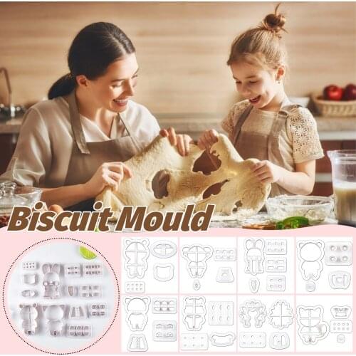 3D Forest Animals Cookie Cutters Mold Biscuit Embossing Mould Sugarcraft Dessert Baking Silicone Mold for Sop Cake Decor Tool