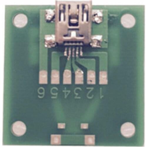 5pcs/lot MINI USB 5PIN with PCB board Female socket V3 interface connector Test board