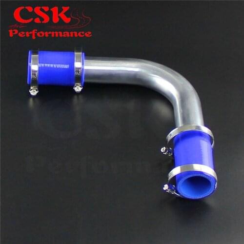 90 Degree 35mm 1.38" Aluminum Turbo Pipe Piping Tube + Silicone hose Clamps Kits Blue/ Black / Red