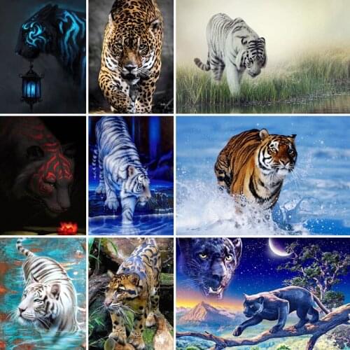 40x50x60x70 diamond painting 5D Full Square embroidery mosaic Cross Stitch Cute animal Tiger Leopard DIY home Decoration gift