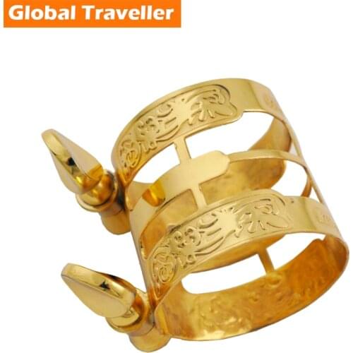 1 piece gold-plated/ lacquered gold General Alto/Tenor Saxophone & Clarinet Bakelite Mouthpiece Ligature Clip