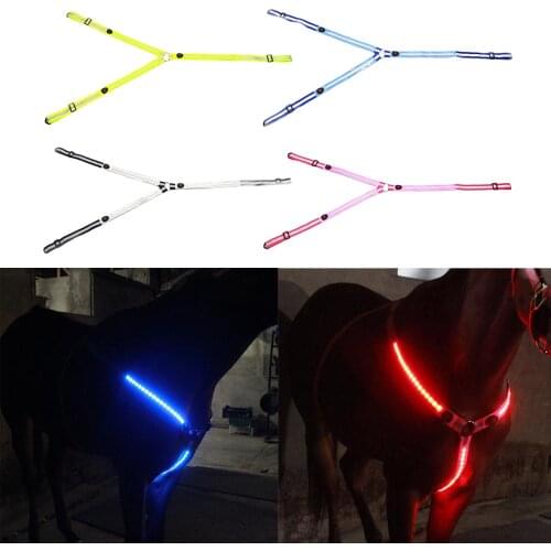 Anti-Slip Horse LED Breastplate Collar Adjustable Reflective Equestrian Halter