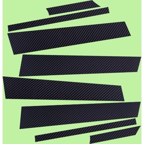 Car-styling 8pcs Black Carbon Fiber Style Car Door Window Pillar Sticker Decal Protection Film Fit For Volkswagen VW Golf MK7