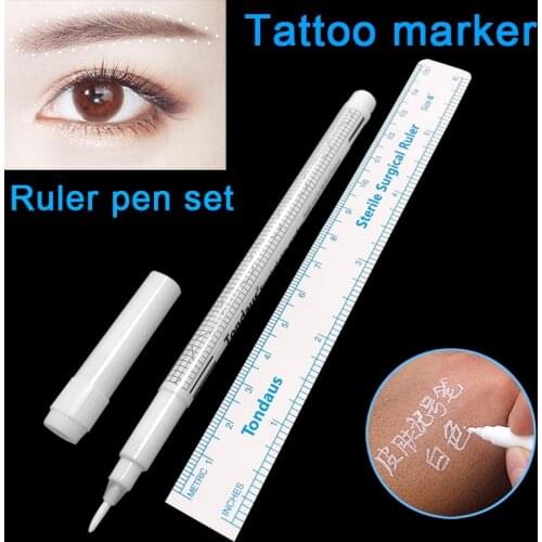 White Skin Marker Eyebrow magic pen Marker Semi-permanent Make up Tattoo Microblading Eyebrow Lip Positioning Tool tattoo Pen