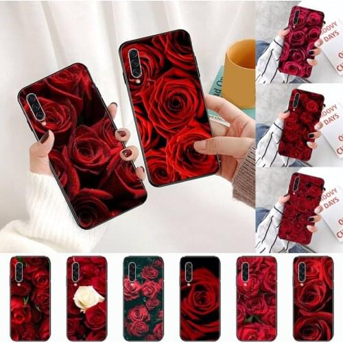 Red rose flower Customer Phone Case For Samsung A S M Note 9 10 20 fe 21 71 30 ultra plus 5g 11 31 51 s