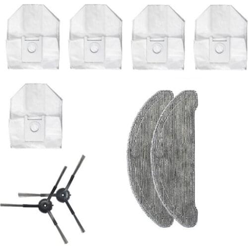 HOT！-5x Dust Bag/2x Repetitive Wipes/2x Side Brush for ROIDMI EVE Plus,Replacement Vacuum Cleaner Parts