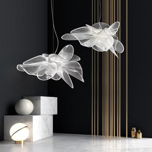 Italian designer lamps simple post-modern creative lights living room dining hall led Flower Decorative Chandelier