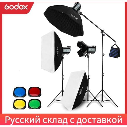 3x Godox QS400II / QS600II /QS800II / QS1200II 2.4G Wireless X1T Transmitter Studio Strobe Flash Light Set Softbox Lighting Kit