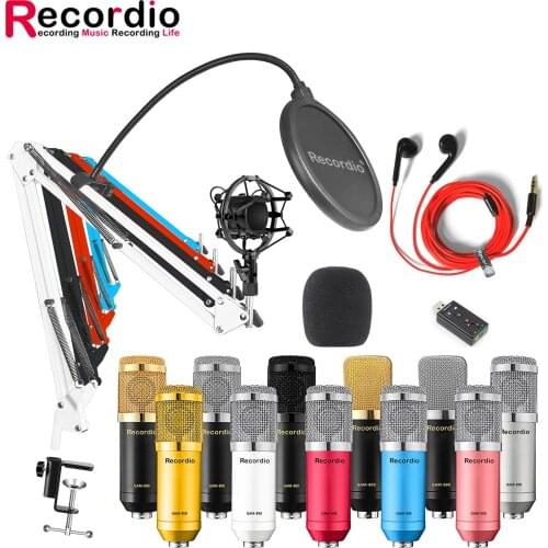 GAM-800 Condenser Microphone BM800 Pro Voice Recording Microfone for Phone PC MIC Kit Karaoke Sound Card Microphone