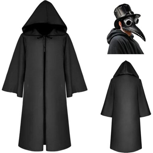 Plague Doctor Reaper Adult Kids Cosplay Carnival Halloween Costume Kids Black Death Costume Plague Steampunk Doctor Mask