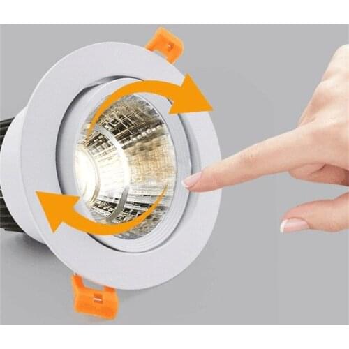 2 Types Round Dimmable Anti Glare Recessed LED Downlights 5W7W9W12W15W18W20W COB Ceiling Spot Lights AC90-260V Background Lamps