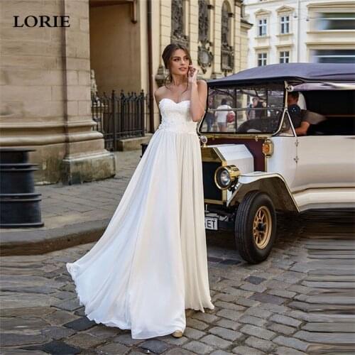 LORIE Boho Lace Wedding Dress Sweetheart Neck Bride Dresses Vestido De Novia Corest Wedding Gowns Lace Up Back