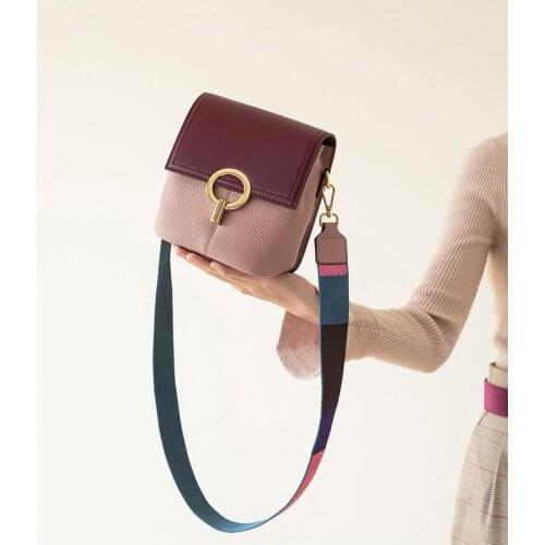 Fashion women handbag Cowhide Messenger Bag Genuine Leather Ladies Shoulder Small Square bags Contrast Color Cross body Bags