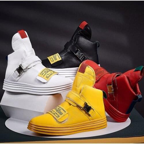 2021 Autumn High Top Sneakers Men Superstar Casual Shoes Yellow Buckle Hip Hop Luxury Shoes Men Designer Sneakers zapatos hombre