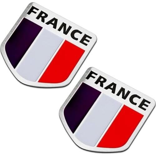 2pcs France Flag Colors Emblem Trunk Sticker Decal For PEUGEOT 206 207 307 CITROEN C2 C3 C4L C5 C6 Renault Koleos Latitud