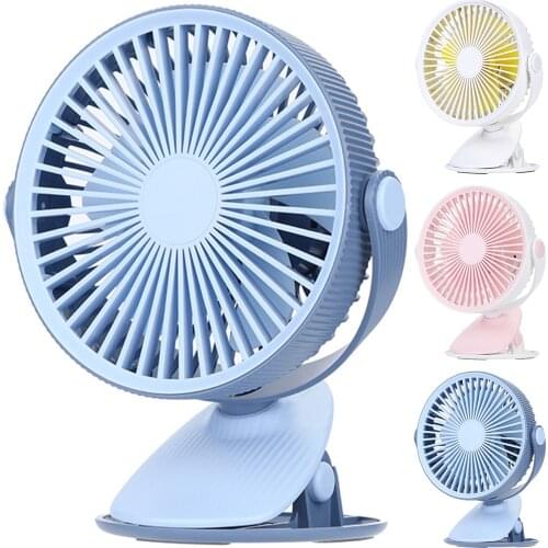 USB Charging Desk Fan 360 Degree Rotation Clip-On Cooling Fan 3 Level Wind Speed Switchable Suitable For Home Office Study Etc