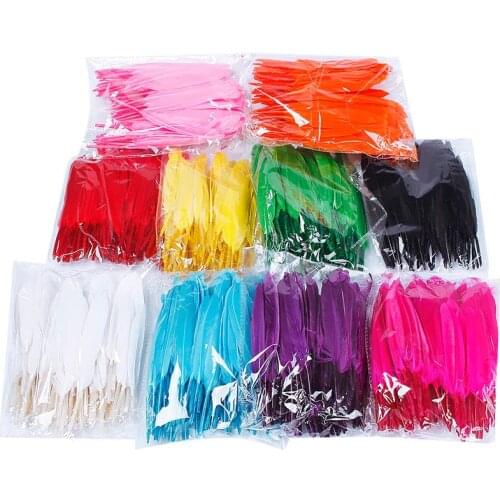 New 100pcs/lot Natural Beautiful Goose Feather Decoration 4-6 Inches 8-15 cm Colors for Choosing #65764