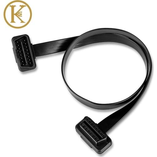 OBD2 Cable Flat+Thin As Noodle 60cm OBDII 16Pin Male to Female ELM327 Car Diagnostic Extension Cable 16Core Connector Wire