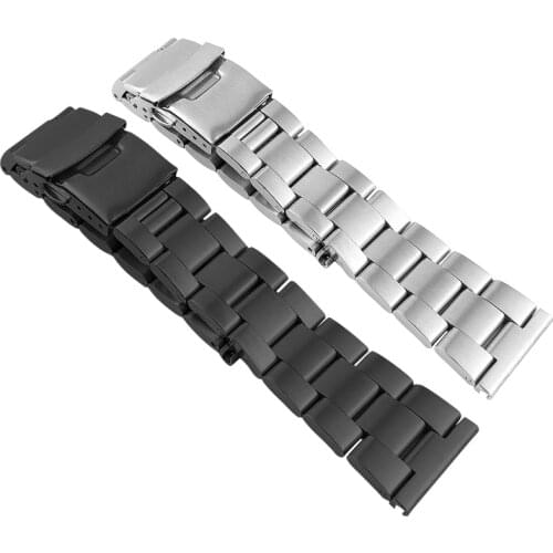 Solid 316L Stainless Steel Watchbands Silver 18mm 20mm 22mm 24mm 26mm Metal Watch Band Strap Wrist Watches Bracelet