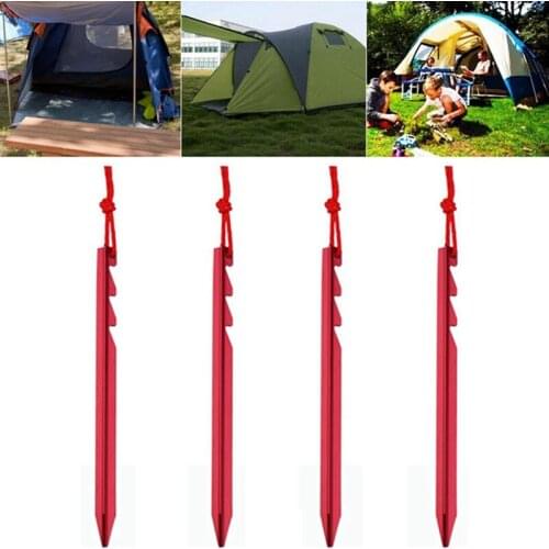 New Professional 4pcs/lot 18cm Adjustable Tent Peg Nail 7001 Aluminium Alloy Stake Rope Camping Equipment Tent Accessories
