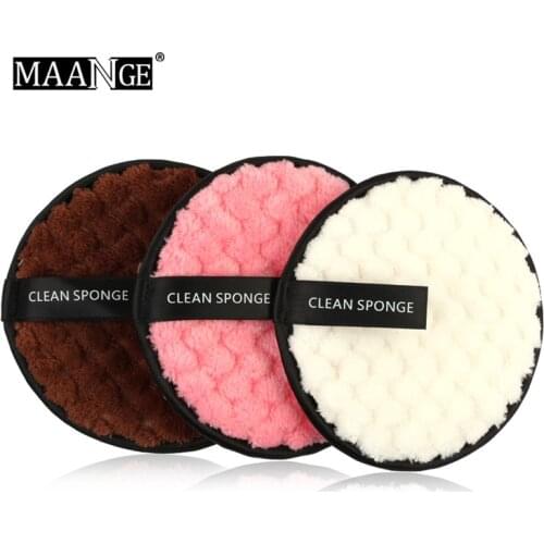 1pcs Round Shape Sponge Cosmetic Puff Soft Flannelette Face Cleaning Sponge Puff Facial Cleanser Cosmetic Tool Wash Flutter