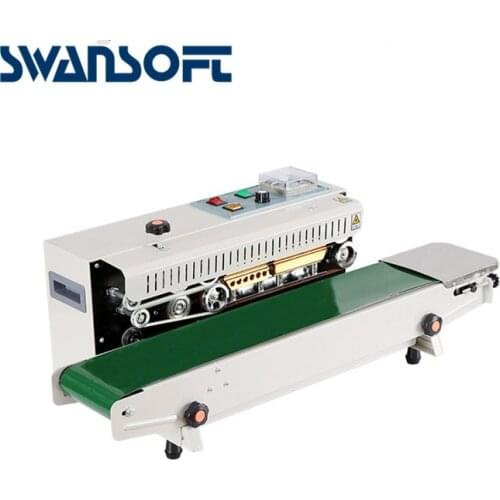 SWANSOFT continous sealing machine conveyor platform band sealer machine Aluminum Foil Plastic Bag Film Continuous Packaging Mac