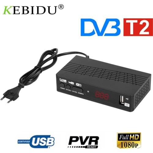 Kebidu HD 1080p Tv Tuner Dvb T2 VGA TV Dvb-t2 For Monitor Adapter USB2.0 Tuner Receiver Satellite Decoder Dvbt2 Russian Manual