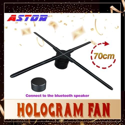 70cm 3D Hologram fan new can connect bluetooth no need SD card phone operate 3D LED fan Holograpic Advertising player display