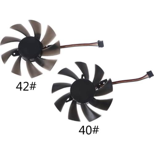 T3LB 2pcs T129215BU VGA Fan Graphics Card Cooling Fan for GTX1060Mini P106 Bore Diameter 40/42mm Radiator 4Pin 12V 0.5A Fan