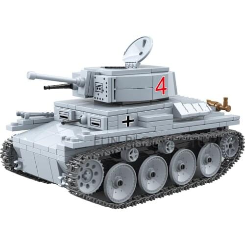 World War II 2 Military LT-38 Light Tank Main Battle Series Germany Weapon Model Building Blocks WW2 Bricks Toys For Kids Gifts