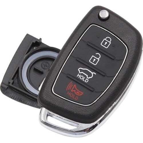 X Autohaux 4 Buttons Insert Uncut Key Fob Remote Control Case Shell Replacement Black Brand New Car Remote Key Case for Hyundai