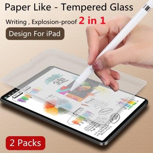 Paper Like Tempered Glass Write Painting Matte Screen Protector For iPad 8th 10.2 Pro 11 Air 4 10.9 3 10.5 5 6 9.7 Mini 4 5 Film