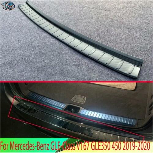 For Mercedes-Benz GLE-Class V167 GLE350 450 2019-2020 Stainless steel rear bumper protection window sill outside trunks decorati