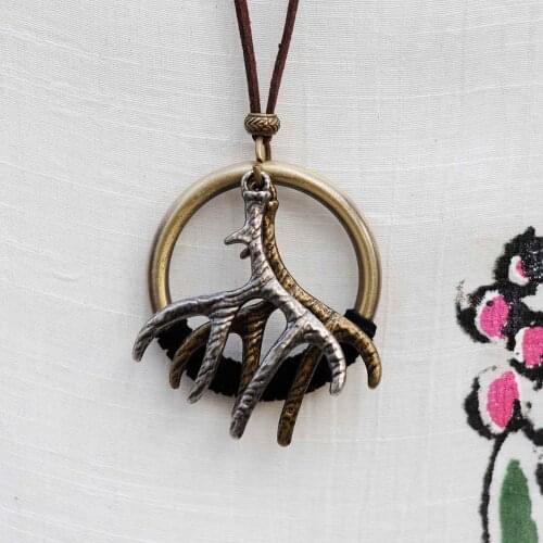 2020 New Arrival Vintage Woman Choker Necklace Wholesale Fashion Jewelry Antlers Pendant Necklace for women collares mujer kolye