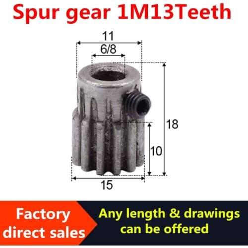 1pcs 1modulus 13T gear pinion micro gears for mini motor and precision model inner bore 6/7/8mm