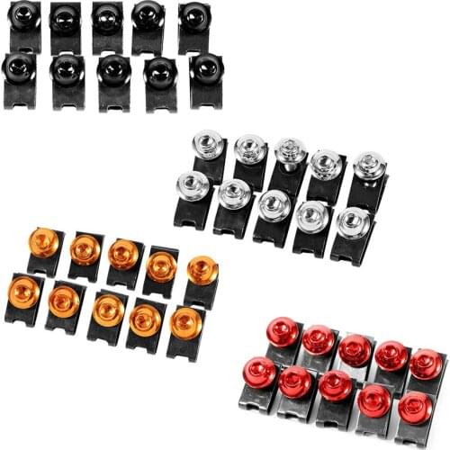 10Pcs Aluminum Universal Motorcycle M5 5mm Fairing Bolt Set Screw Nut Kits Fastener Decorative Parts