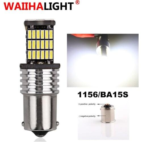 1x 12V Car P21W 1156 BA15S LED Bulbs Turn Signal Reverse Brake Light R5W 4014 Chip 45 SMD Automobiles Lamp DRL Bulb