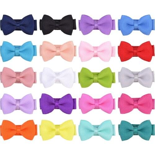 20Pcs/lot New Small Hair Clips Covered Clip With Colorful Grosgrain Ribbon Hairpin Hairgrip Headwear kids Hair Accessories 465