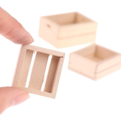 3pcs/set Dollhouse Cute Miniature Wood Vegetable Storage Box Basket Accessories Doll House Decorations