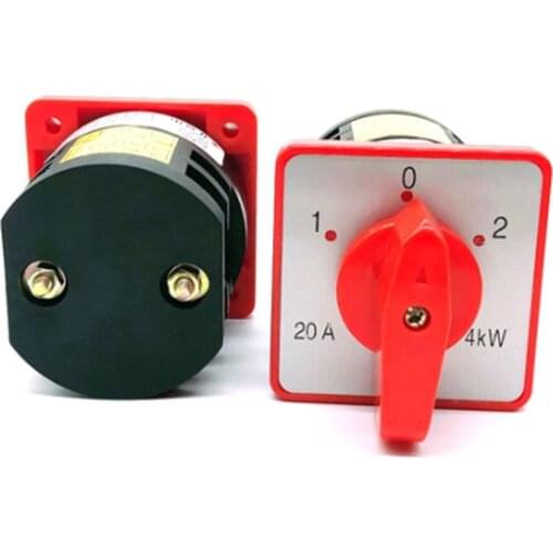 380VAC 20A 4KW 12 Terminals 3 Positions Rotary Selector Cam Changeover Switch
