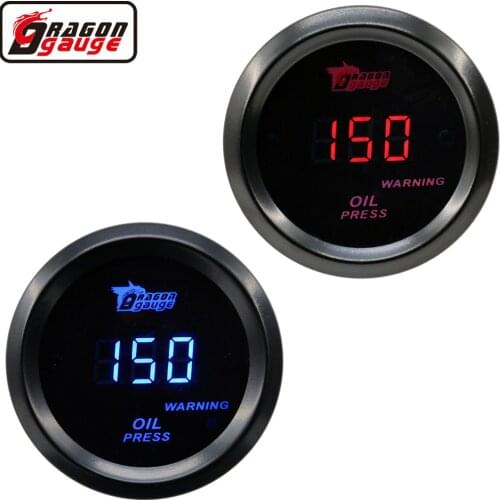 52mm 2 Inch Digital LCD Auto Car Racing Modification Oil Pressure Gauge 0-150 Psi Press Meter With Sensor Instrument