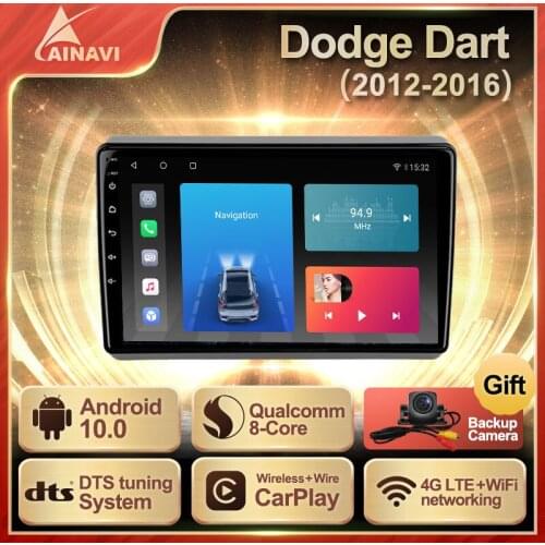 Car Radio Android 10 QLED Screen For Dodge Dart 2012-2016 Auto Stereo Multimedia Video Player DSP Navigation Carplay NO 2din DVD