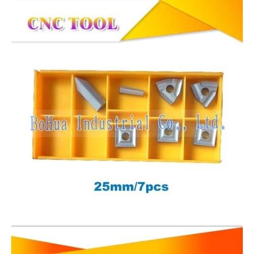 Free shopping 7pcs/set 25mm Inserts for 25mm indexable carbide turning tool set